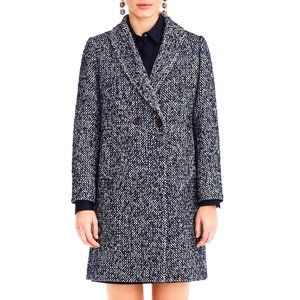 J. Crew | Daphne Topcoat in Italian Tweed | Navy | 00